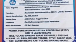 Proyek Revitalisasi di SDN 14 Lambu Kibang diduga Carut Marut, Pelaksanaan Terindikasi Tidak Sesuai RAB